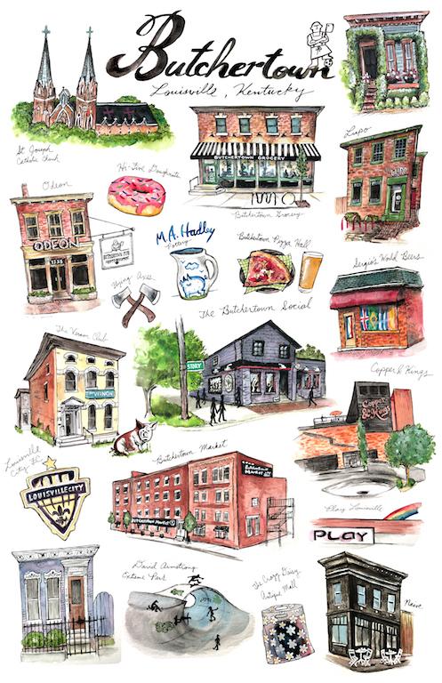 Butchertown Neighborhood Print by Bri Bowers